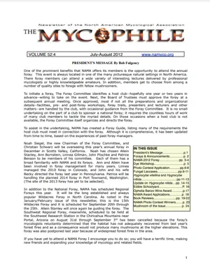 The Mycophile 52.4 July August 2012 cover