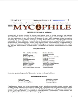 The Mycophile 52.5 September October 2012 cover
