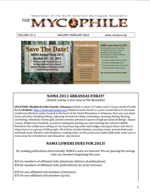The Mycophile 53.1 January February 2013 cover