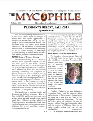 The Mycophile 57.6 November December 2017 cover
