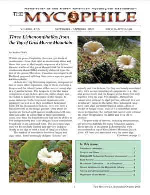The Mycophile 47.5 September October 2006 cover