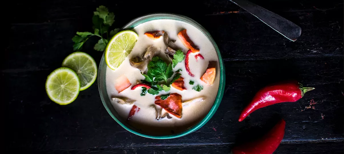 Thai Coconut Soup with Chicken of the Woods Mushroom