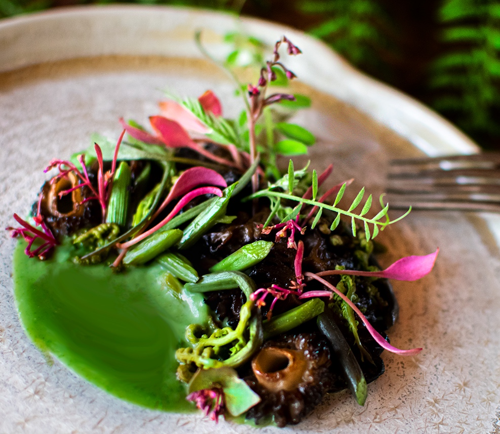 Morels, Bracken Fern & Nettle Cream