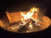 Campfire at Thompson's Lake in September 2025